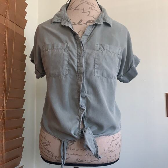 CLOTH & STONE KNOT FRONT BLOUSE SIZE L - Picture 1 of 5